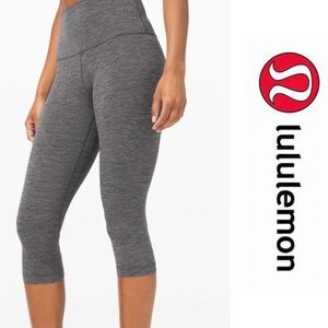 lululemon align high rise 17” crop heathered black (gray) leggings